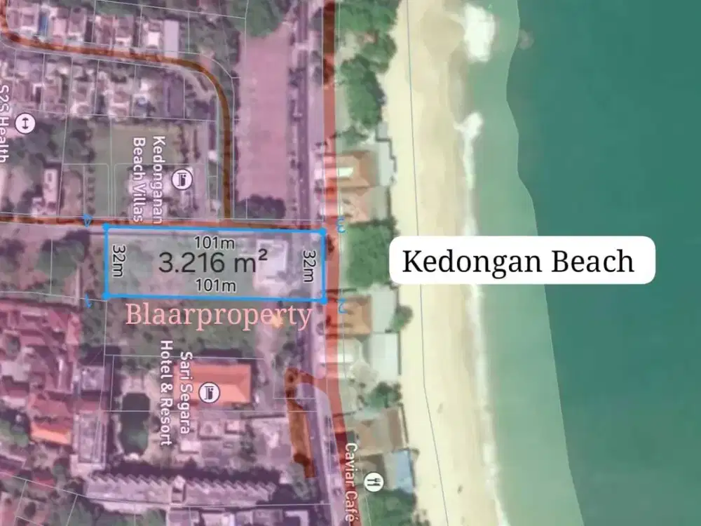 Tanah 32,16 are depan pantai kedonganan Badung Bali