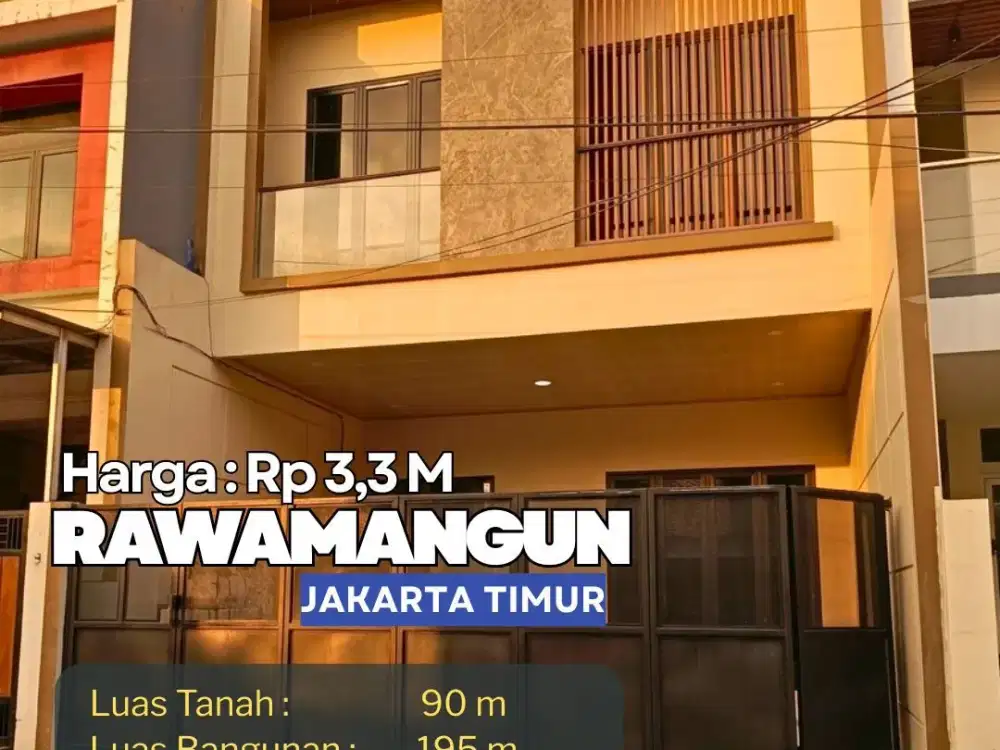 RUMAH MINIMALIS MODERN 3 LANTAI – RAWAMANGUN, JAKARTA TIMUR 386