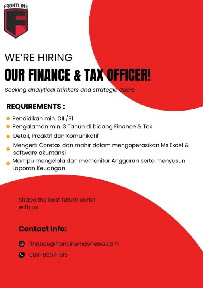 Loker Admin FINANCE