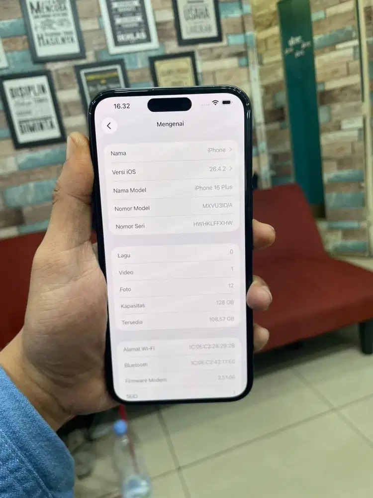 iphone 16 plus 128 black second istimewa