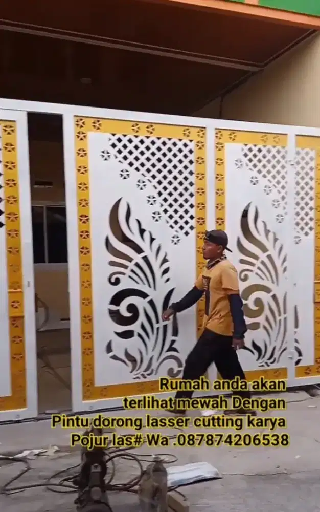 Pintu dorong plat lasser cutting