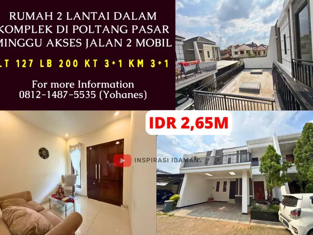 Rumah 2 Lantai Dalam Komplek di Poltang Pasar Minggu Akses Jalan 2 Mobil