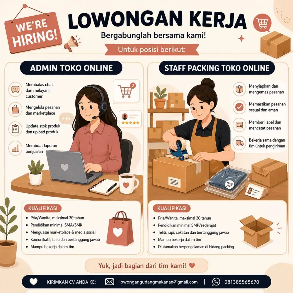 Admin dan Packing Toko Online