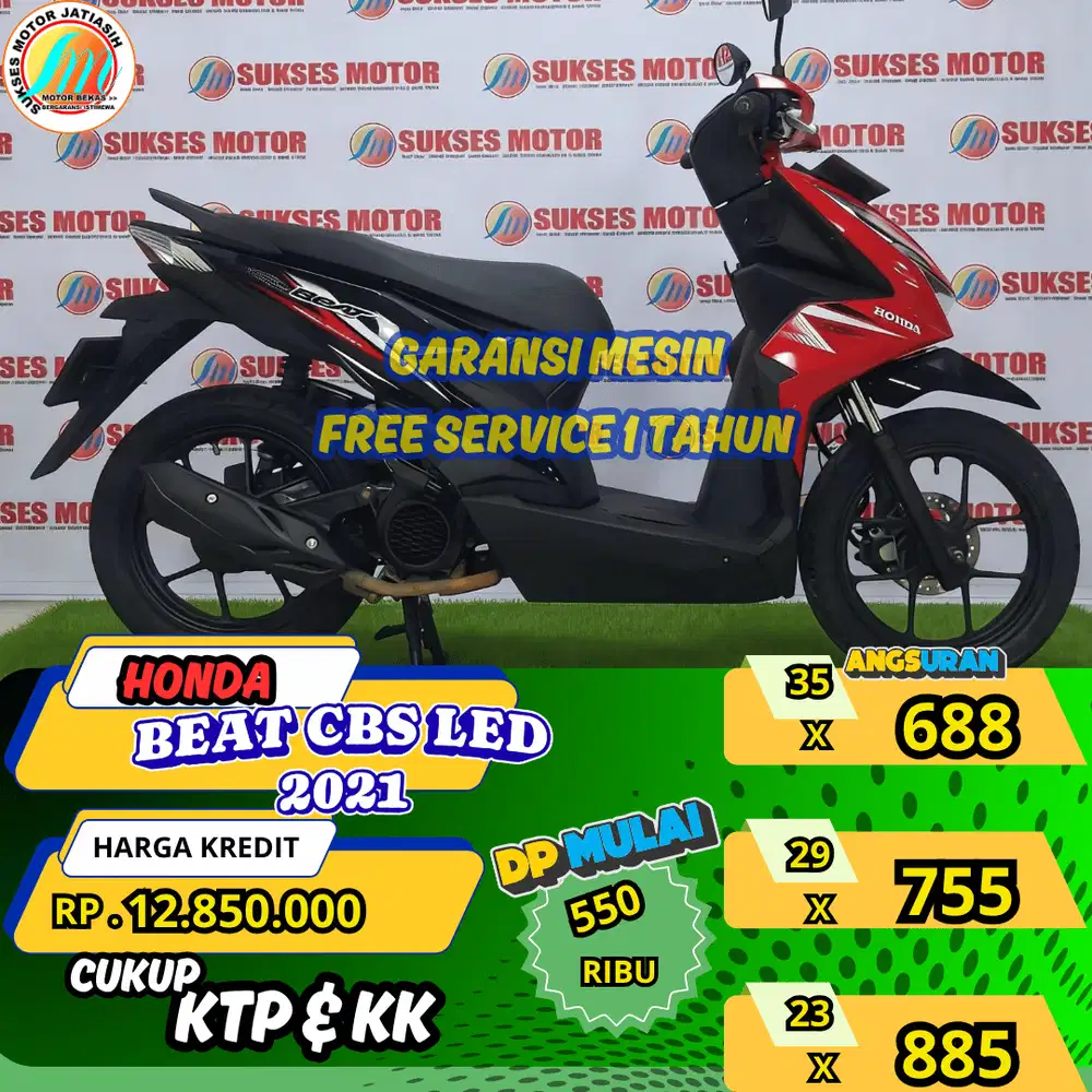 HONDA BEAT CBS LED 2021DP &ANGSURAN TERMURAH SYRT KTP&KK(SUKSESMOTOR)