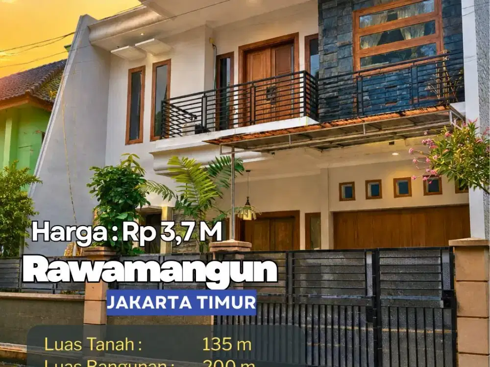 DIJUAL – RUMAH MODERN MINIMALIS RAWAMANGUN Depan Taman | Lingkungan Asri & Premium 387