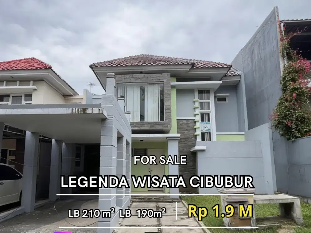 Jual Rumah Depan Taman Legenda Wisata Cibubur