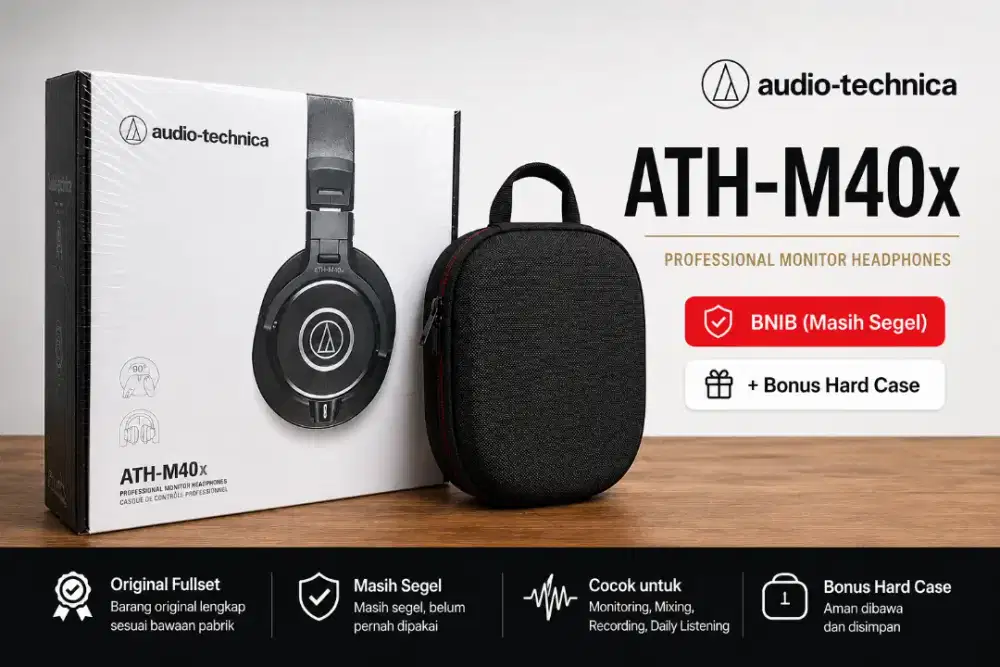 Audio Technica ATH-M40x BNIB (Masih Segel + Bonus Hard Case)