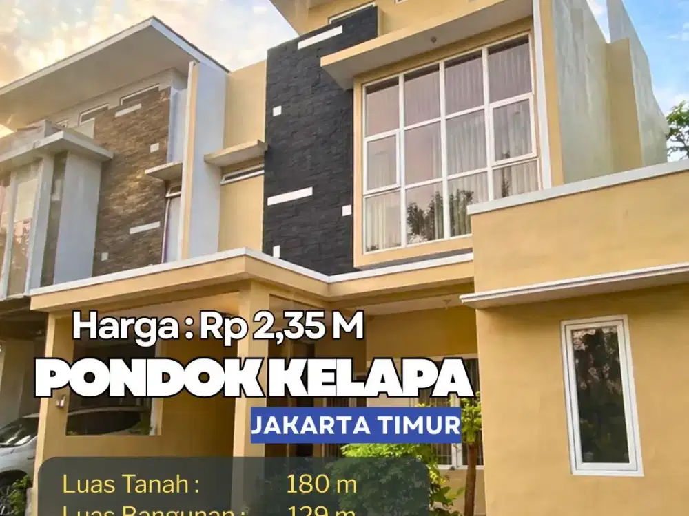 Dijual Rumah SIAP HUNI Cluster Pondok Kelapa - Jakarta Timur  - Rumah 2 lantai siap huni  S650