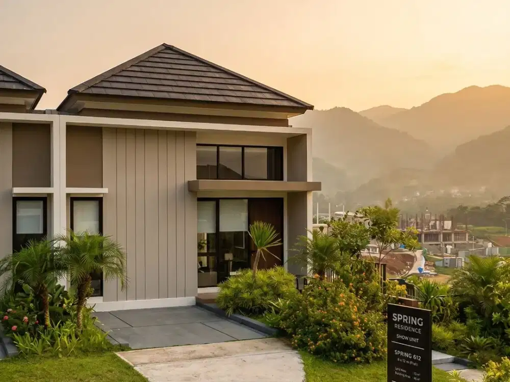 PROMO DP 0%, Free PPN & Biaya Akad - Rumah di Sentul City Cluster Spring Residence - Udara Sejuk Pegunungan, Harga Mulai 1 M-an