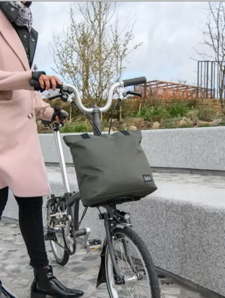 Brompton charcoal grey canvas tote bag