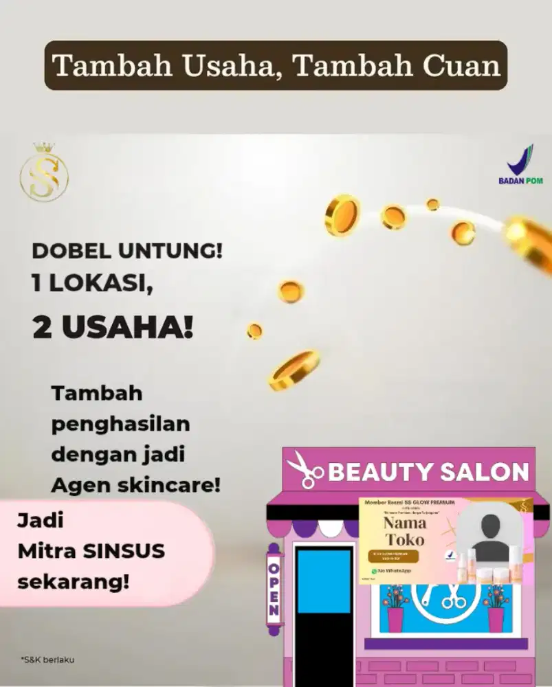 Peluang Kerjasama Mitra Skincare - Khusus Owner Salon & Toko