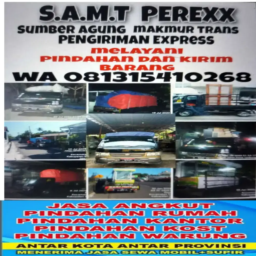 Jasa angkut barang dan pindahan, dalam dan luar kota