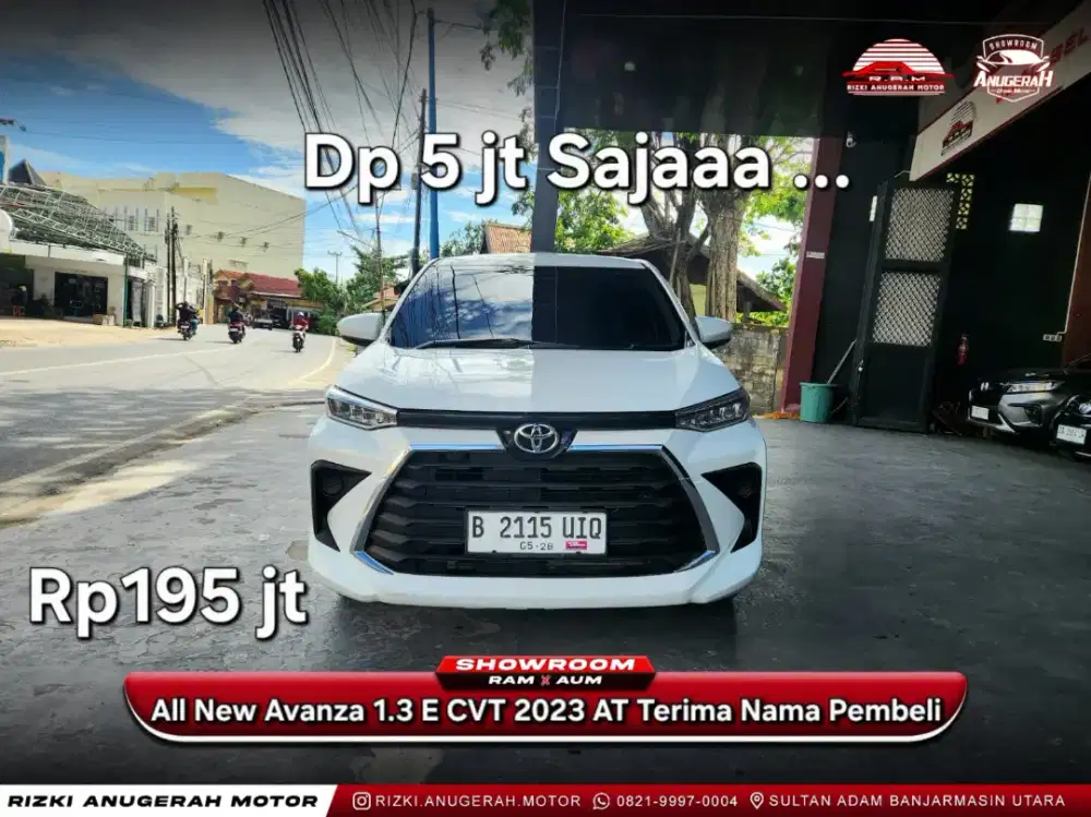 Dp ringan New Avanza 1.3 E CVT 2023 Automatic AT Terima Nama Pembeli