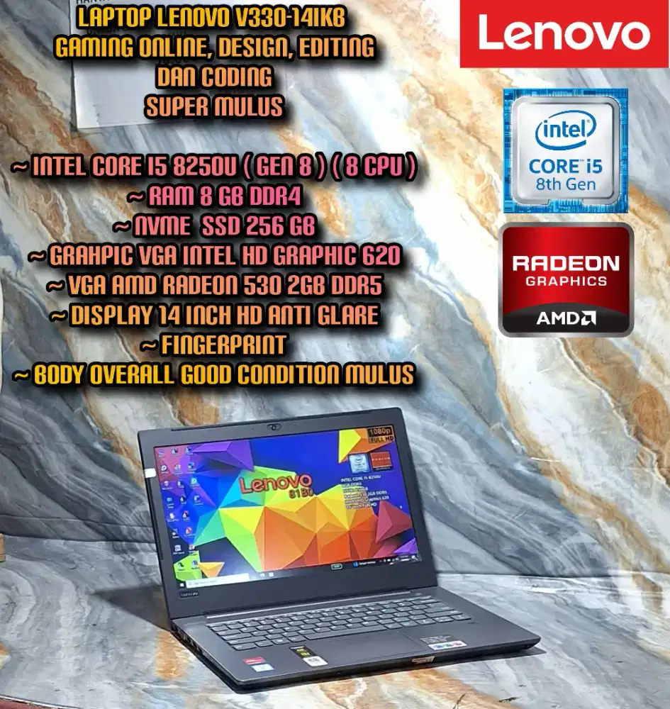 LENOVO IDEAPAD V330 LAPTOP DESIGN LAPTOP CODING LAPTOP EDITING