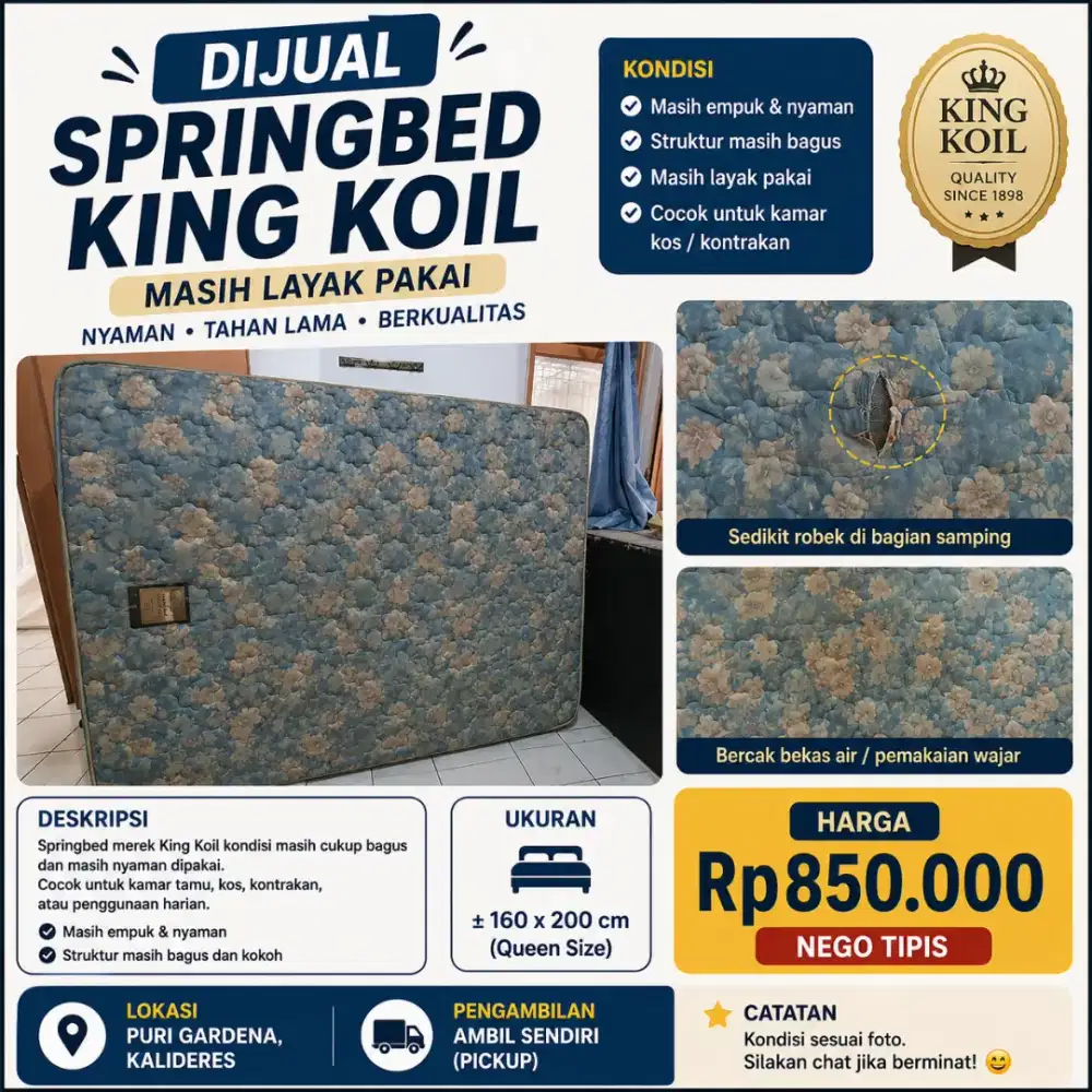 Springbed King Koil Bekas Masih Layak Pakai