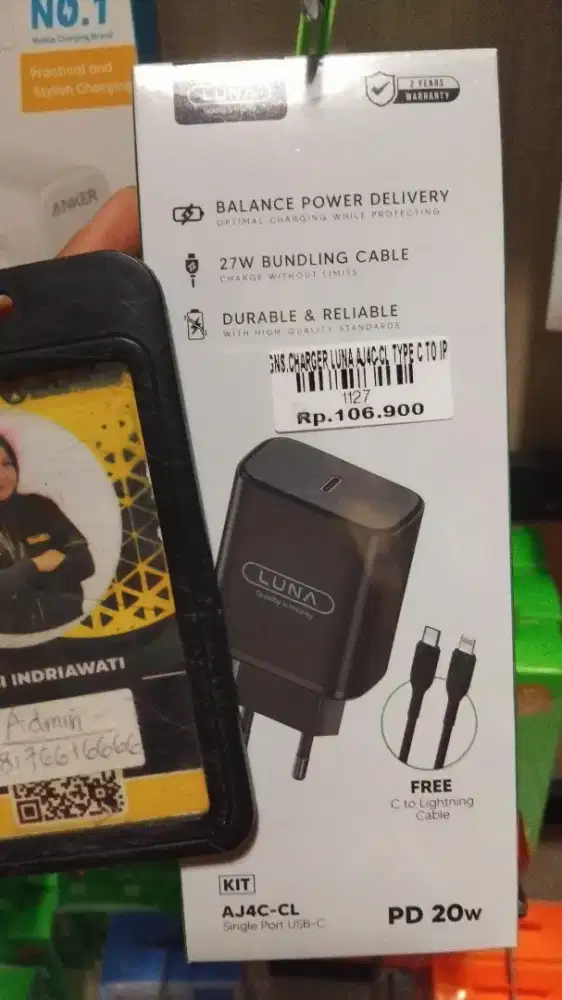 CHARGER LUNA AJ4C-CL TYPE C TO IP | ATLANTIS DAHSYAT