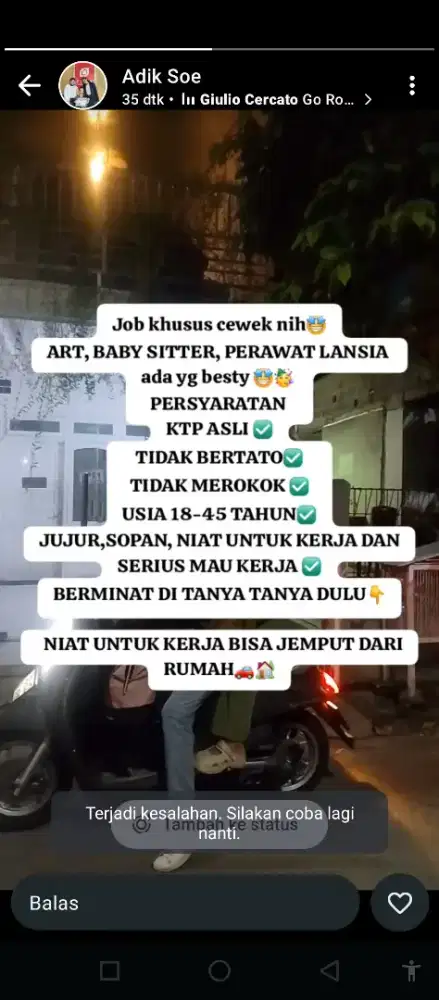 Lowongan kerja khususnya wanita