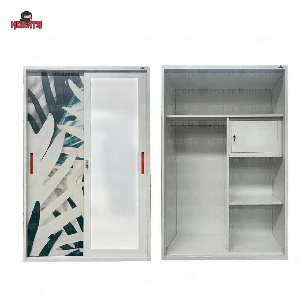 LEMARI PAKAIAN SLIDING BESI 2 PINTU