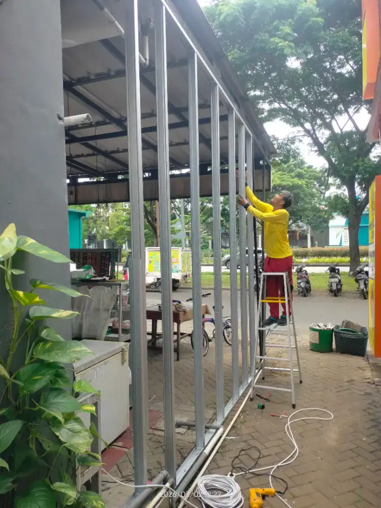 Dekor furniture rumah partisi gypsum dan pvc murah
