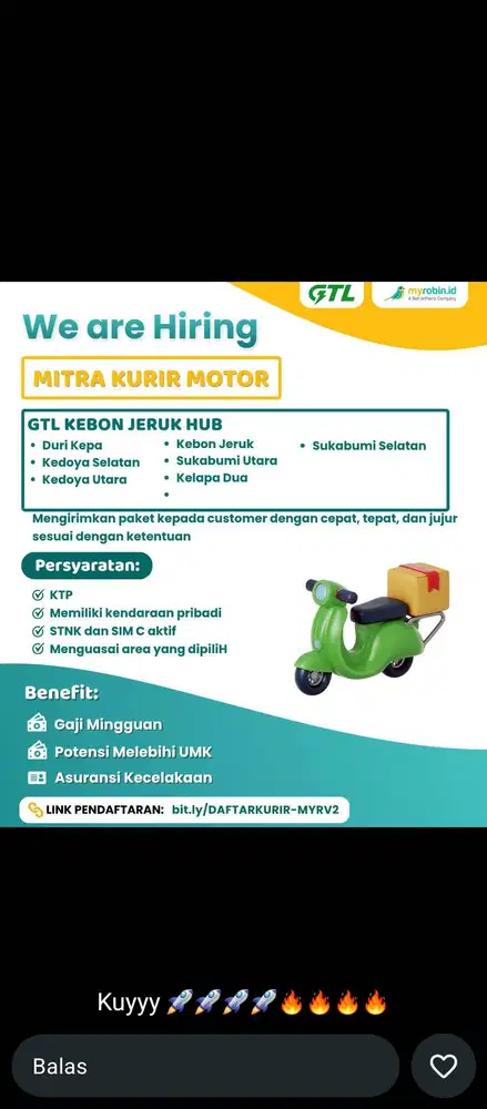 LOWONGAN KURIR KEBON JERUK
