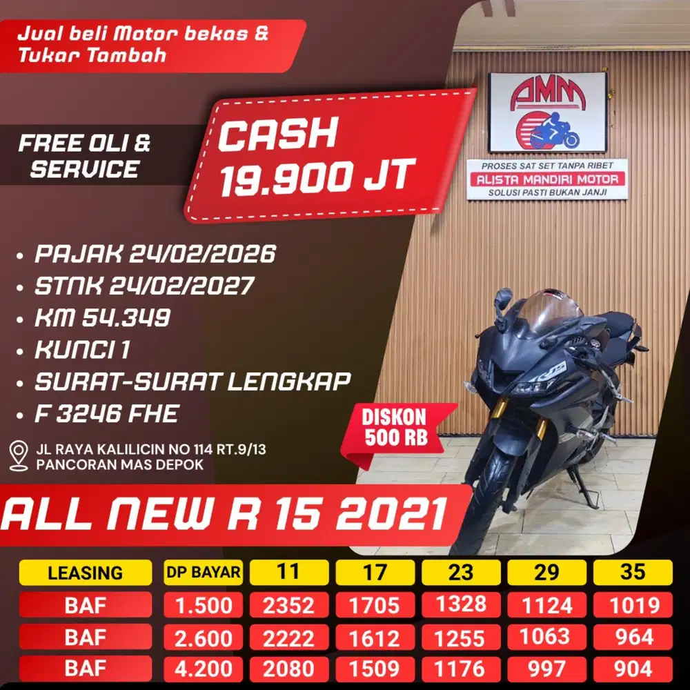 ALL NEW R15 2021 CASH / KREDIT ALISTA