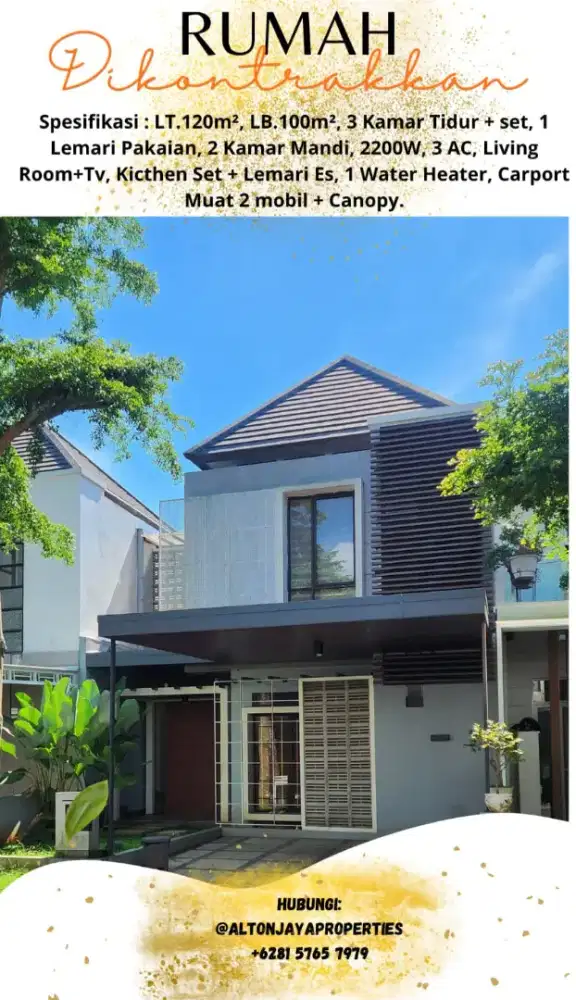 Sewa/kontrak kedaton 2LT bsb citraland dkt hilago unika uptown mall