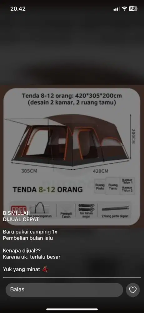 jual tenda camping
