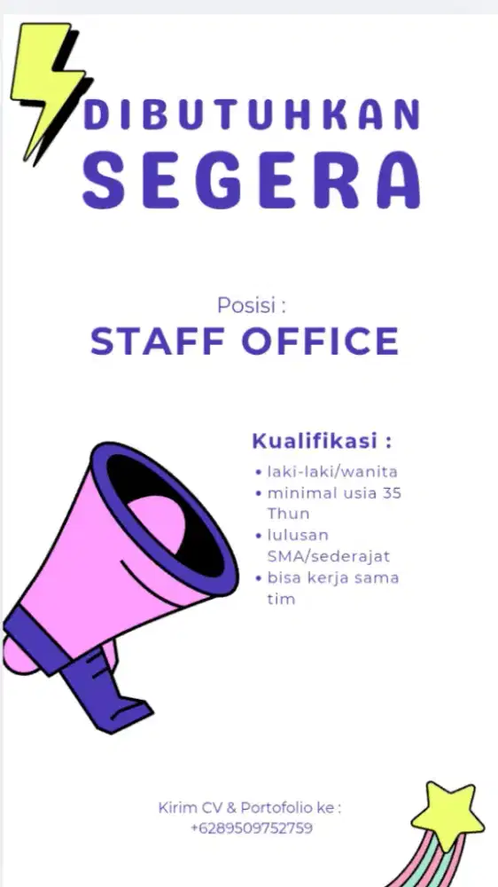 Info loker langsung wa aja