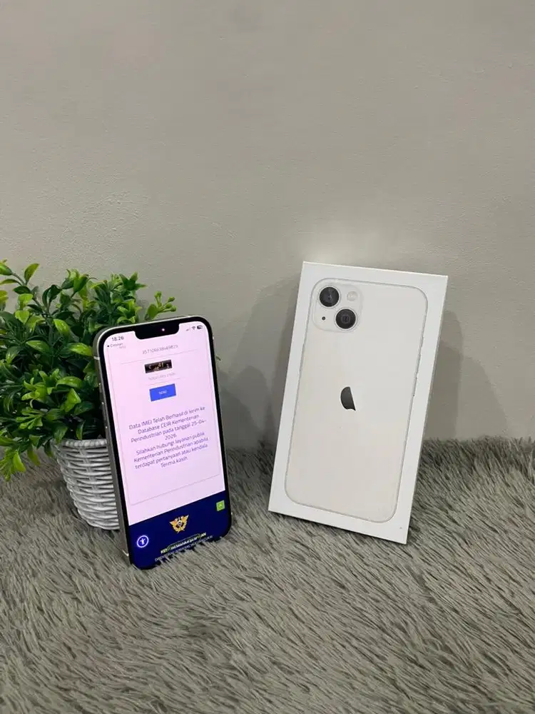 IPhone 13 256GB Starlight mulus Fullset BH 100% imei Bea Cukai