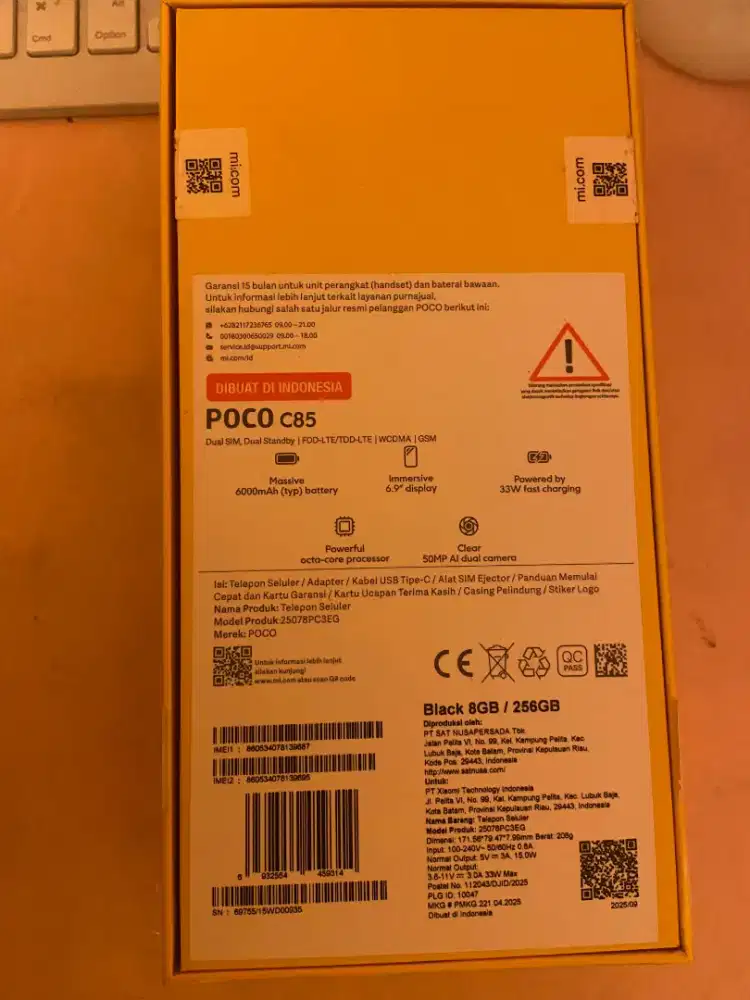 HP poco c85 RAM 8+8/256gb