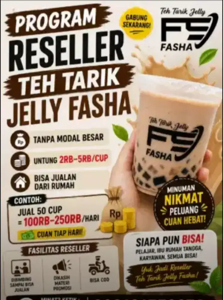 Reseller Teh Tarik Jelly Fasha