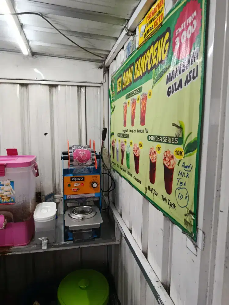 Paket kontainer es teh jumbo dan perlatanya