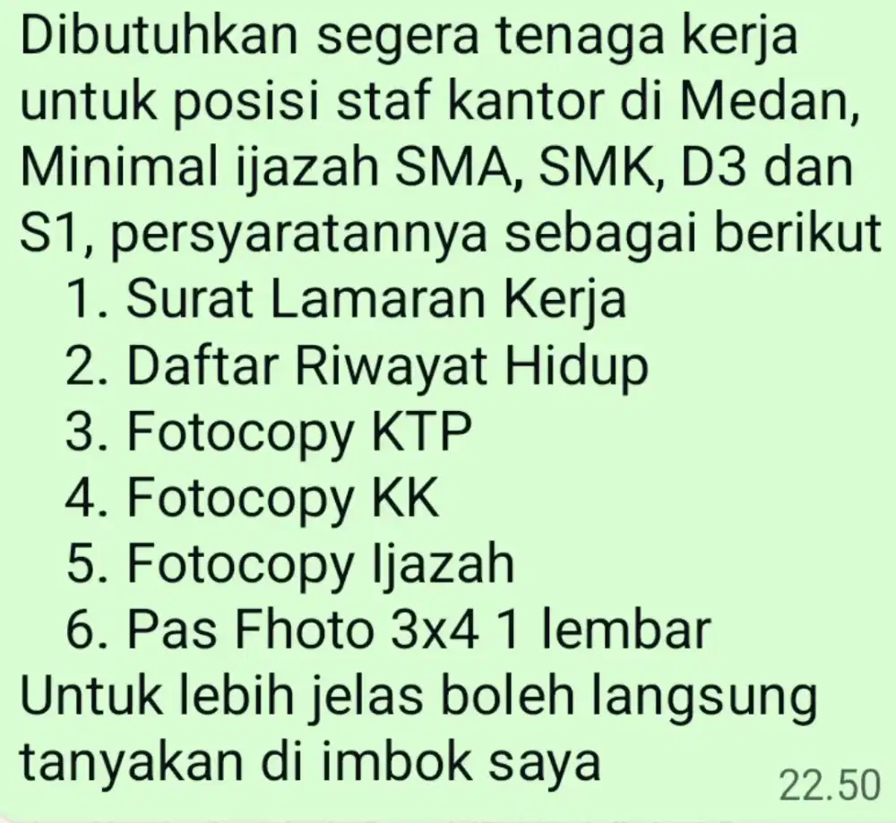Lowongan Kerja Medan Area