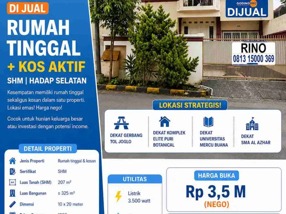 Rumah kost lama dalam komplek joglo jakarta barat