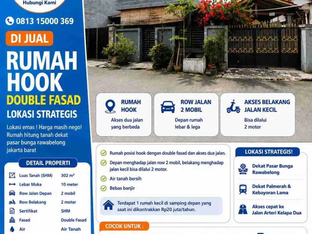 Rumah lama dobel fasad rawabelong jakarta barat