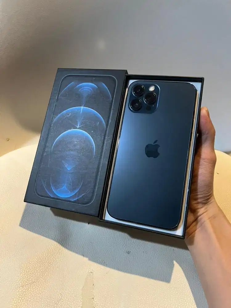 iPhone 12 Pro Max 512GB Pacific Blue Fullset Siap Pakai