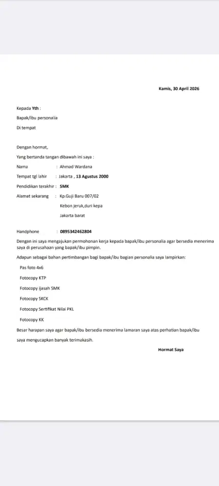 Info lowongan pekerjaan