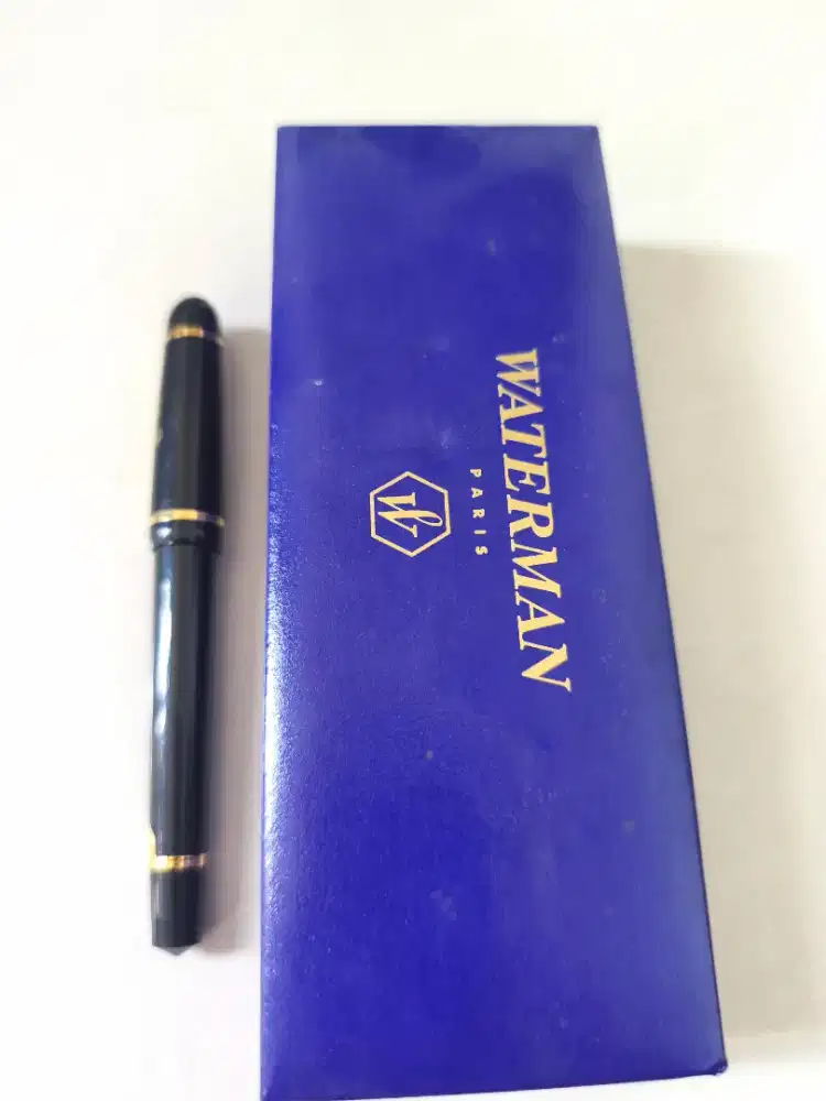 Jual fountain pen Waterman Phileas black gold nib F mulus siap pakai..