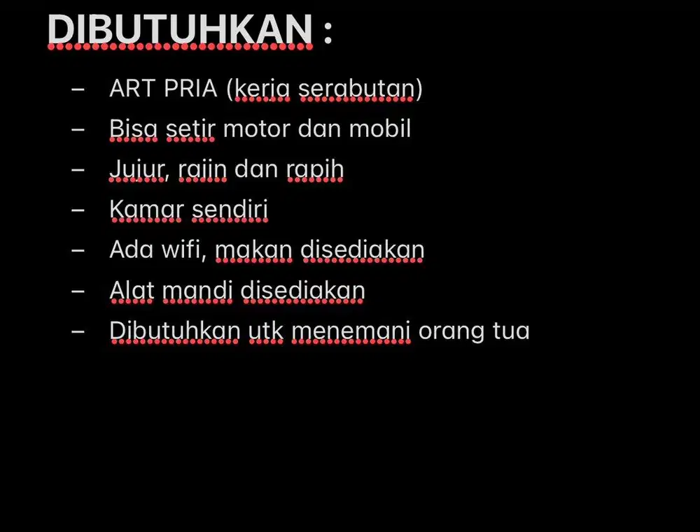 Dibutuhkan supir serabutan