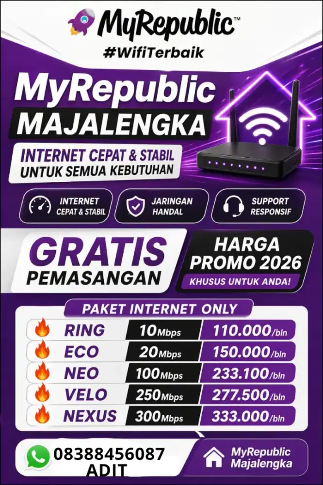 PROMO WIFI MYREPUBLIK MAJALENGKA 110RB GRATIS PASANG