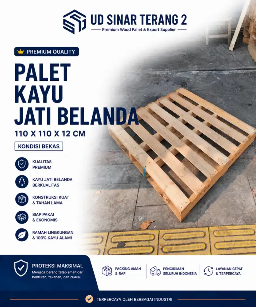 Palet Kayu 110 x 110 x 14 cm