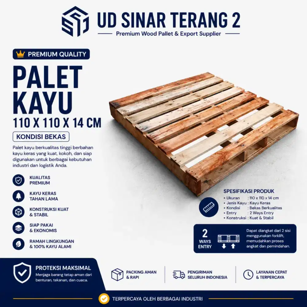 Palet Kayu 110 x 110 x 14 cm