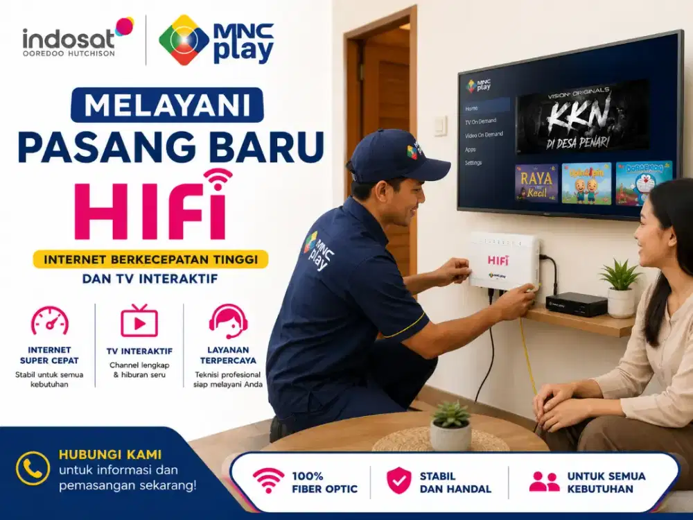 Melayani pasang baru wifi Hifi Indosat/ Mnc Play