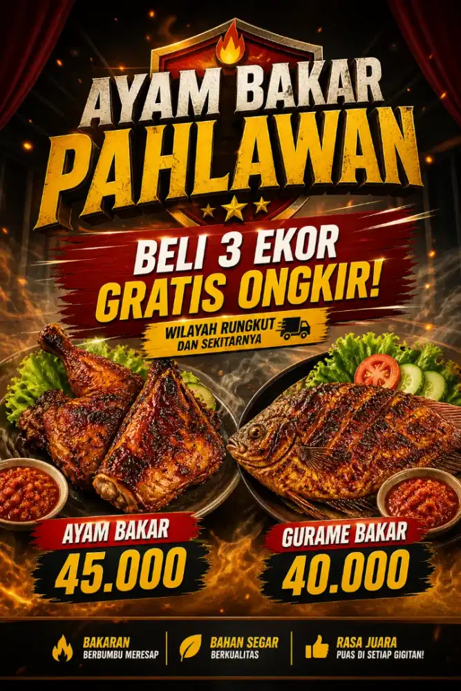 Katering dan ayam bakar mulai harga 15 ribu