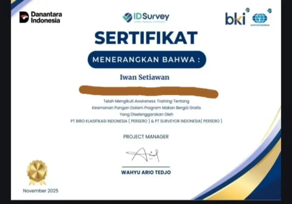HEAD CHEF/KOKI/CHEF/TUKANG MASAK/CHEF MBG/CHEF BGN/CHEF BNSP