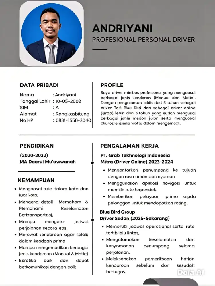Mencari pekerjaan sebagai driver