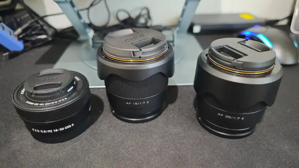 Lensa Sony E-Mount Kit 16-50 dan Voltrok Fix 15mm 35mm