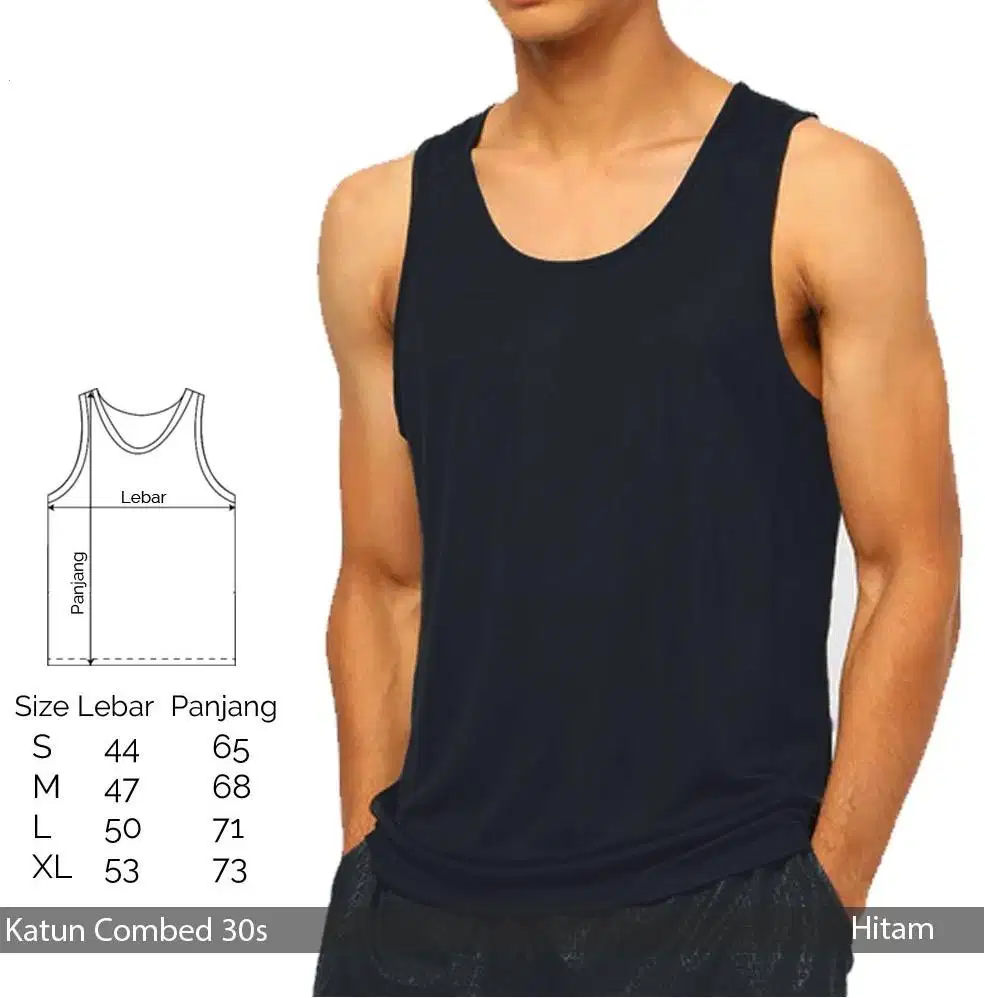 Singlet Pria Bahan Katun combed 30s