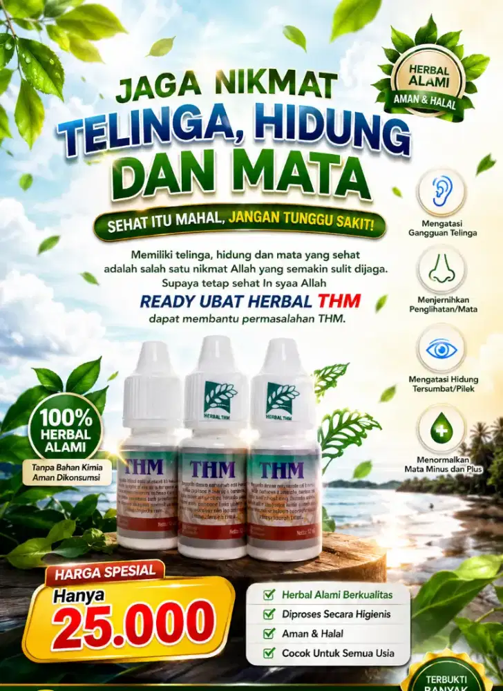 Terlaris! Obat Herbal THM - Obat Tetes Telinga Hidung Mata