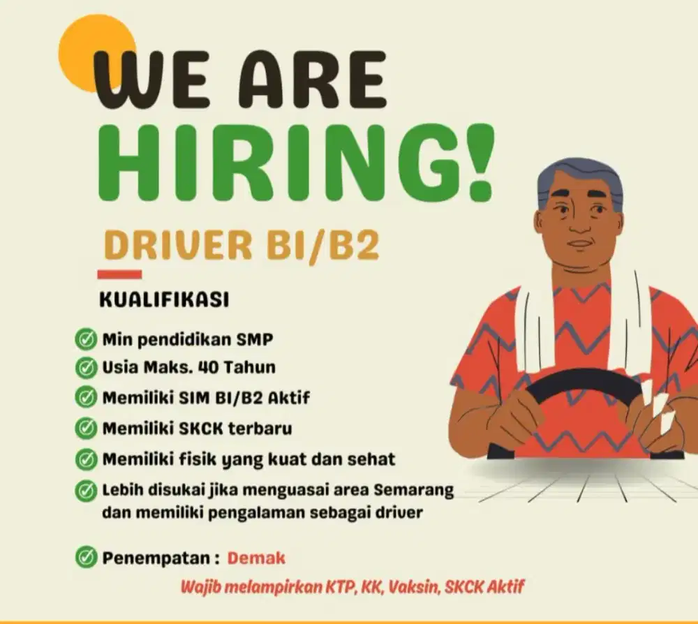 DIBUTUHKAN DRIVER
